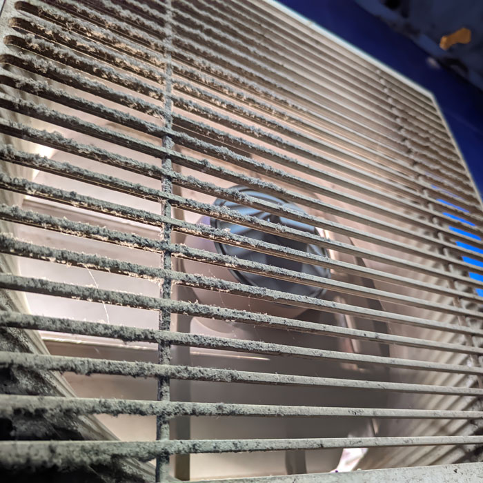 closeup of dusty air vent
